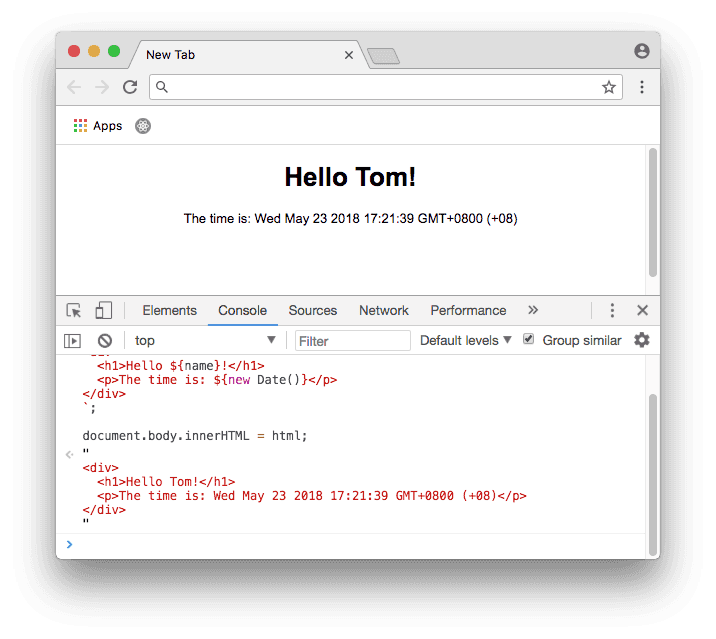 template literals